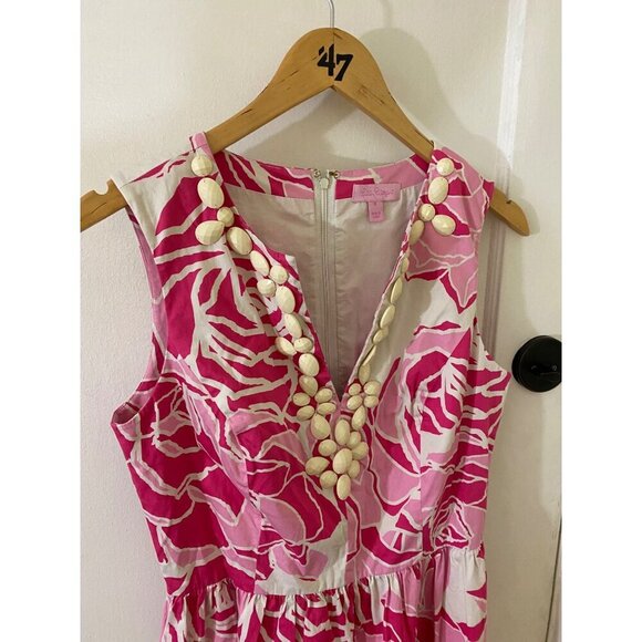 Lilly Pulitzer Women's Kaya Cameo White Pink Printed Dress - 8 - Picture 2 of 14